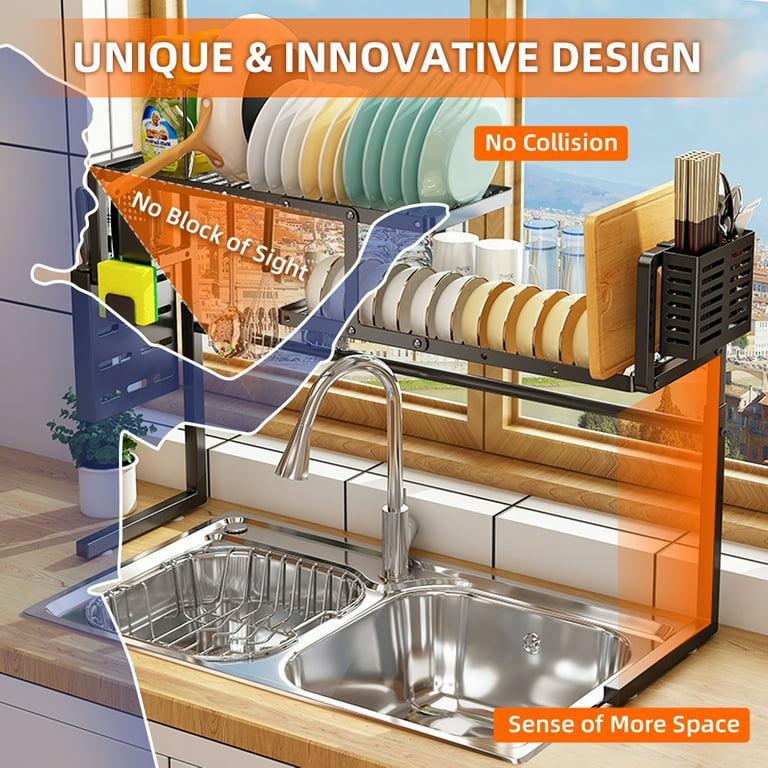  Over Sink Dish Drying Rack (Expandable Height/Length