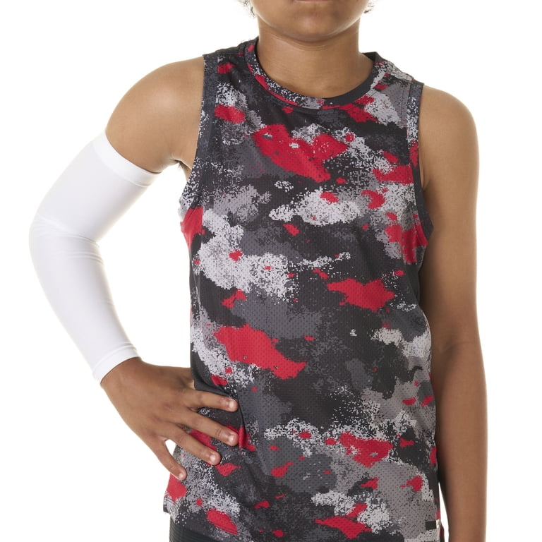 Athletic Works Youth Arm Sleeves, White, 4-Way Stretch photo 3