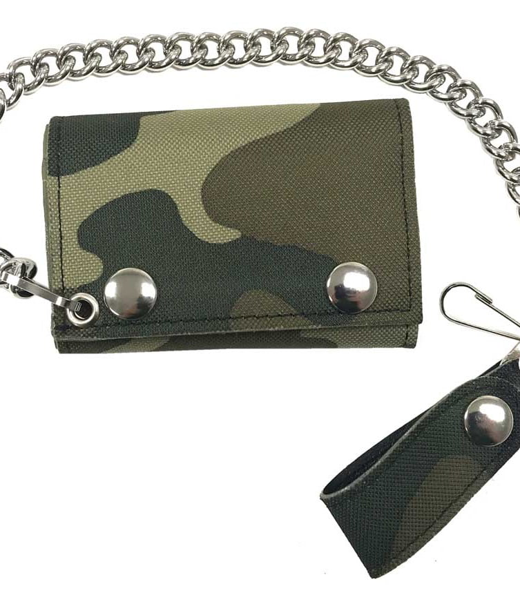 Mil-Tec Mens Boys Trifold SPORT WALLET with CHAIN Olive OD Green 