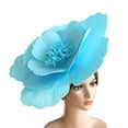 thumbnail image 5 of UJNDER Elegant Women's Headband With Flower for Tea Parties and Weddings Featuring Mesh and Feathers Blue, 5 of 5