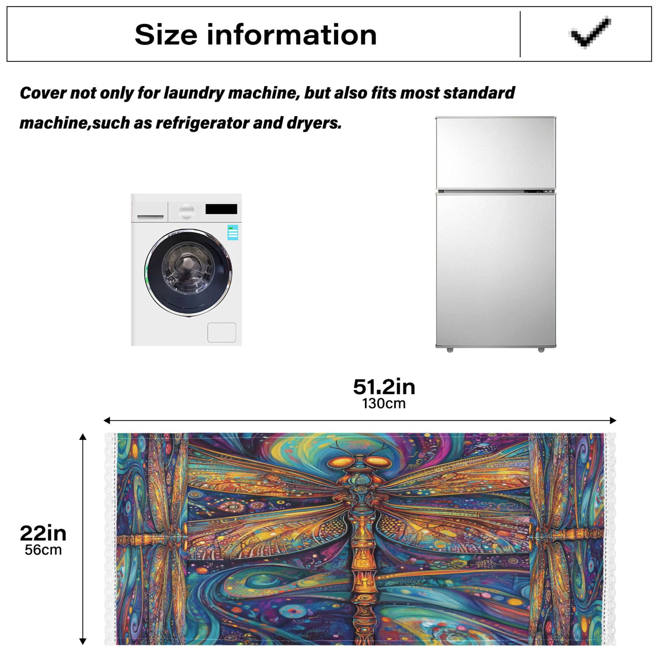 WOBOGO Weird Style Dragonfly Washing Machine Cloth Dryer Refrigerator Top Cover Protective Non-Slip Mat For Kitchen Laundry