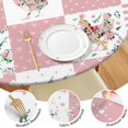 thumbnail image 4 of Stretch Fit Round Tablecloth with Water-Resistant Polyester and Floral Patterns, Elastic Hem Fits 44-52 Inch Diameter Tables Easily, 4 of 6