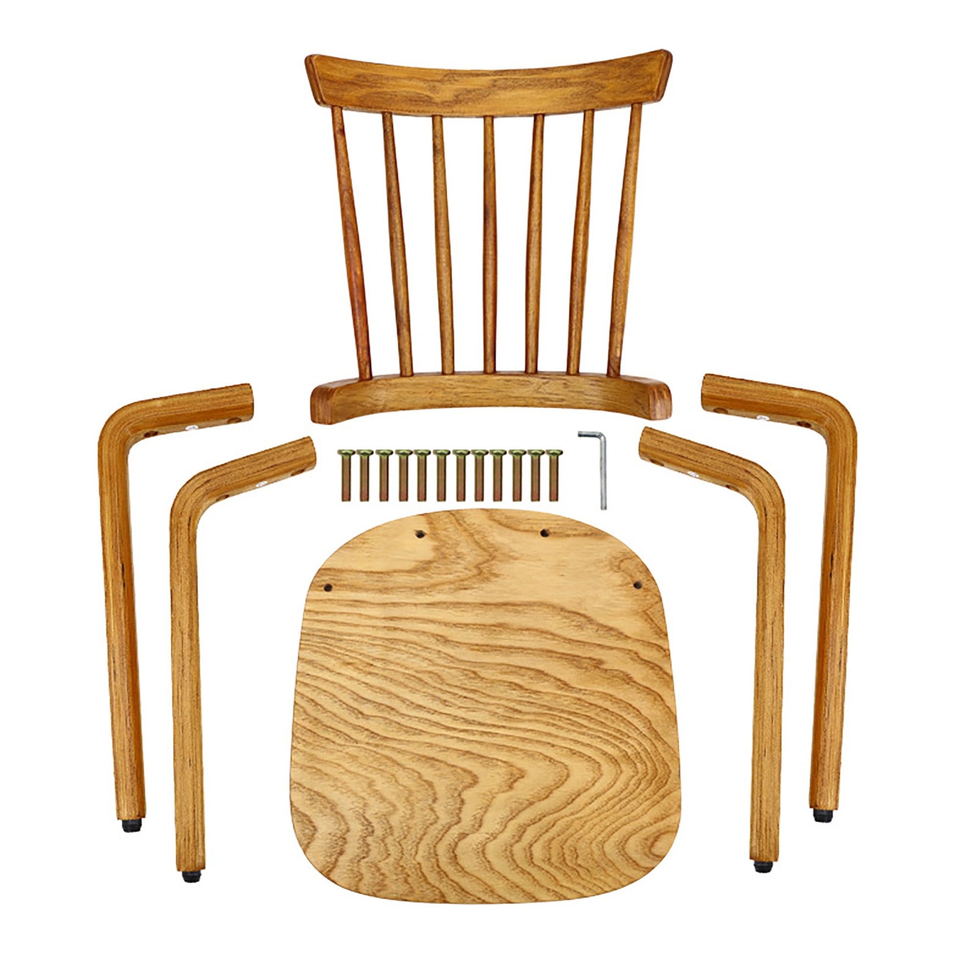 Resenkos Solid Wood Slat Back Dining Chairs Set of 2, Country Farmhouse Windsor Chair, Walnut Resenkos Solid Wood Slat Back Dining Chairs Set of 2, Country Farmhouse Windsor Chair, Walnut