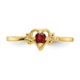 thumbnail image 5 of 14K Yellow Gold Ring Band Themed (01) January Garnet Red, Size 6, 5 of 5