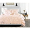 thumbnail image 1 of SGI Twin Multi Ruffle Comforter Set Microfiber Peach 3 Piece, 1 of 5