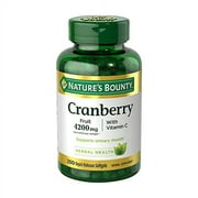 Natures Bounty Cranberry 4200mg With Vitamin C, Urinary Health & Immune Support, Cranberry Concentrate, 250 Rapid Release Softgels