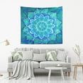 thumbnail image 6 of Turquoise Mandala Tapestry Wall Hanging Tapestries Happy Colorful Hippie Psychedelic Art Polyester Carpet Wall Decorative for Living Room Bedroom 90x60inch Gift Decor, 6 of 7