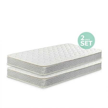 Zinus Sleep Master 6 Inch Spring Twin Mattress 2 pack, Perfect for Bunk Beds / Trundle Beds / Day Beds (Set of 2)