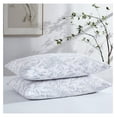 thumbnail image 6 of Winter Brush Collection, 4-Piece Microfiber Full Sheet Set, 14" Deep Pocket Fitted Sheet, White Flat Sheet Full Size, White Sheets with Blue Flowers, Floral Pillow Cases, 6 of 8