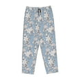 thumbnail image 4 of Naloa Lily Flower Print Women’s Ultra-Soft Comfy Pajama Lounge Pants with Pockets & Drawstring, 4 of 8