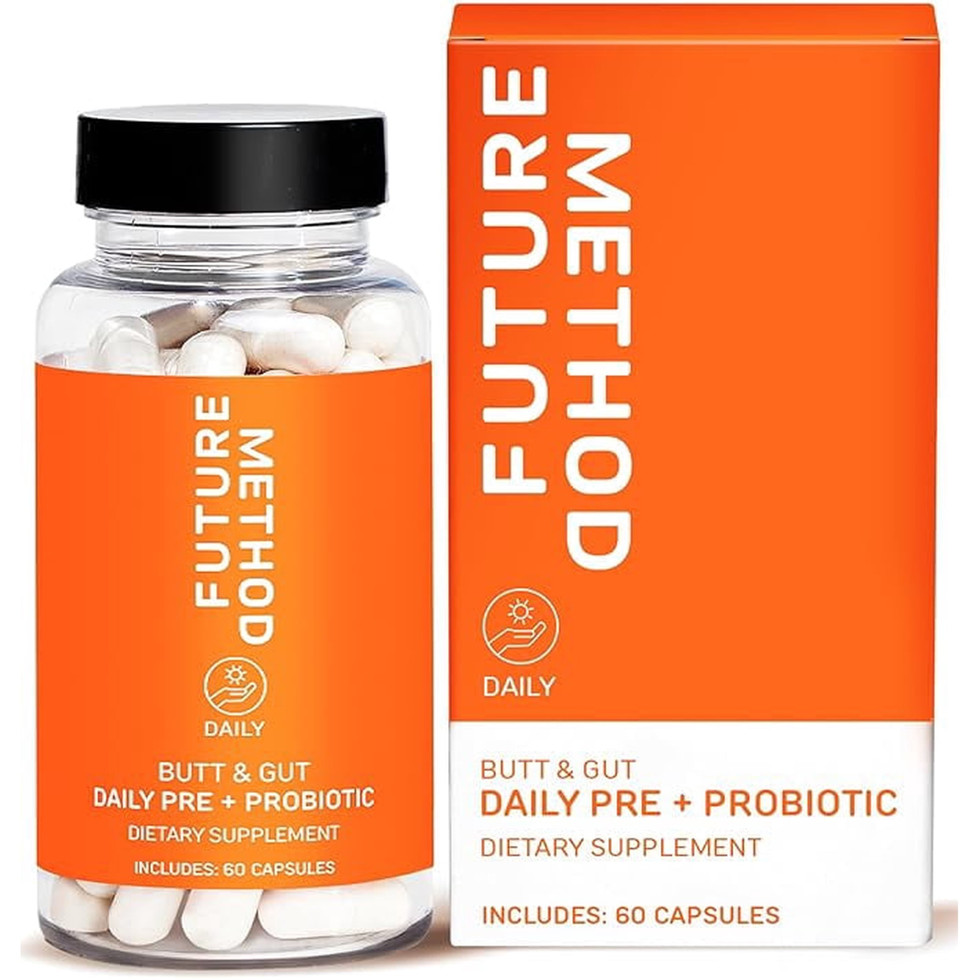FUTURE METHOD Synbiotic Prebiotics for Men & Women - Probiotics & Prebiotic Supplement for Digestion, Immunity & Regularity (60ct)