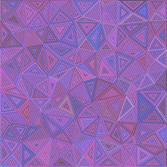 Ahgly Company Machine Washable Indoor Square Transitional Purple Area Rugs, 7' Square
