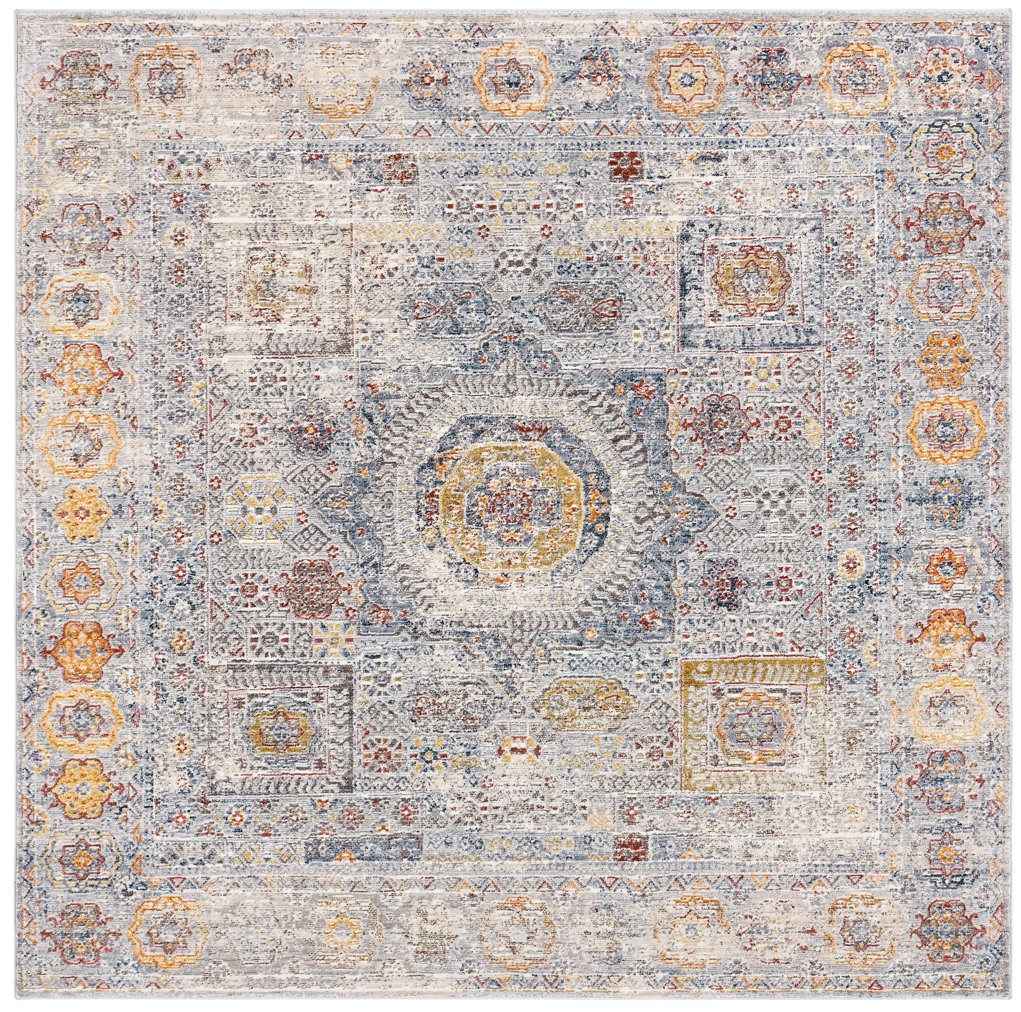 Safavieh History Stanice Oriental Area Rug, Light Gray/Gold, 6'7" x 6'7" Square