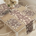 thumbnail image 2 of Ambesonne Floral Table Runner & Placemats, Pastel Spring Bouquet, Placemat 4 pcs + Runner 14"x72", Warm Taupe Pale Pink, 2 of 2