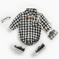 thumbnail image 2 of DHFJKG Newborn Baby Plaid Shirt Bodysuit Romper Boys Girls Long Sleeve Turndown Collar Clothes Gentleman Suit Outfits Cozy Onesies, 2 of 9