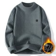 thumbnail image 2 of Yiliang Big and Tall Sweaters for Men Fall and Winter Long Sleeve Warm and Thermal Top Clothes ,Gray,2XL, 2 of 4