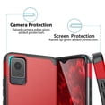 thumbnail image 5 of TJS for TCL K11 T432W / TCL 502 Phone Case, with Tempered Glass Screen Protector, Dual Layer Hybrid Magnetic Support Shockproof Heavy Duty Cover (Red), 5 of 5