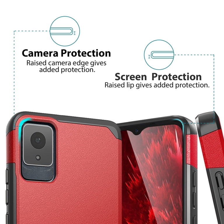 TJS for TCL K11 T432W / TCL 502 Phone Case, with Tempered Glass
