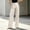 Beige, variant on DuoJiaJ Womens Wide Leg Pants, Satin High Rise Smooth Draping Casual Beige L