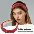 thumbnail image 2 of Unique Bargains Crystal Headband Rhinestone Hairband for Women 1.2 Inch Wide Red, 2 of 7