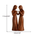thumbnail image 3 of GiftforSister, Friendship Figurine, Resin Statue, 10 In, 1 Pc, Wooden Heart, Heart Hands, Wood Finish, Brown Decor, Home Office Desk, Desk Decoration, Home Decor, Office, 3 of 3