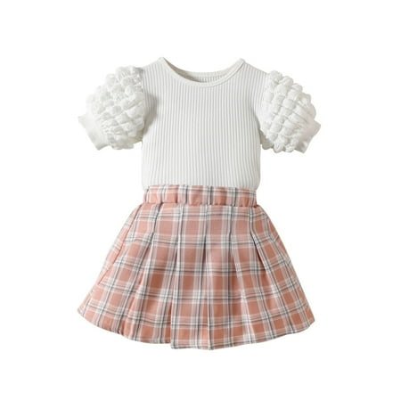 

WUDATI Halloween Chistmas Boys Girls Sets Toddler Boys Winter Toddler Baby Girl Skirts Outfit Spring Summer Kids Clothes Sleeveless Knit Vest Top + Pleated A Line Skirt Set
