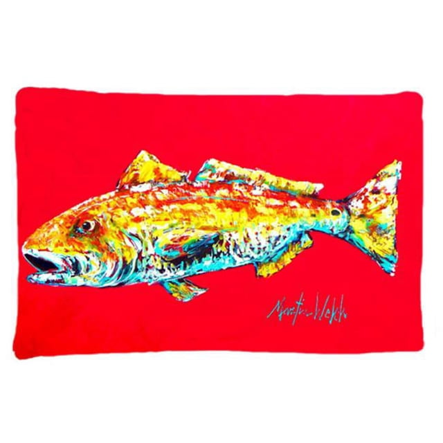 Carolines Treasures MW1084PILLOWCASE 20.5 x 30 Po Poisson - Tissu Anti-Humidité Alphonzo Poisson Rouge Taie d'Oreiller Standard