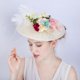 thumbnail image 4 of Diadema de cabellero Nupcial Sombrero con Plumas Flores de Cabello Vintaje Accesorios para de Té Cerimonia Noche Blanco Salvador Accesorio para el cabello de las mujeres, 4 of 10