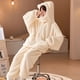 thumbnail image 2 of Conjunto de pijama de franela gruesa y cálida para mujer, ropa de estar por casa informal con capucha, de terciopelo, color Beige y negro, para invierno, novedad de 2023 pijama mujer conjuntos de pija, 2 of 4