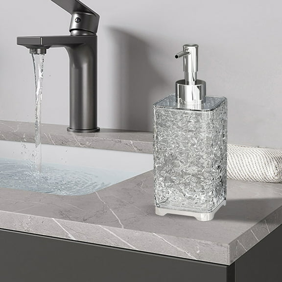 Refillable Foaming Soap Dispenser for Bathroom or Kitchen - 18.5x6.8cm Plastic Pump Bottle for Hand Soap,Body Wash,Lotion(Clear)