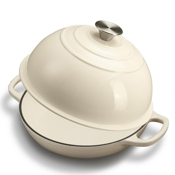 Horno holandés FLAVORIX para hornear pan de masa madre de hierro fundido esmaltado de 6 litros