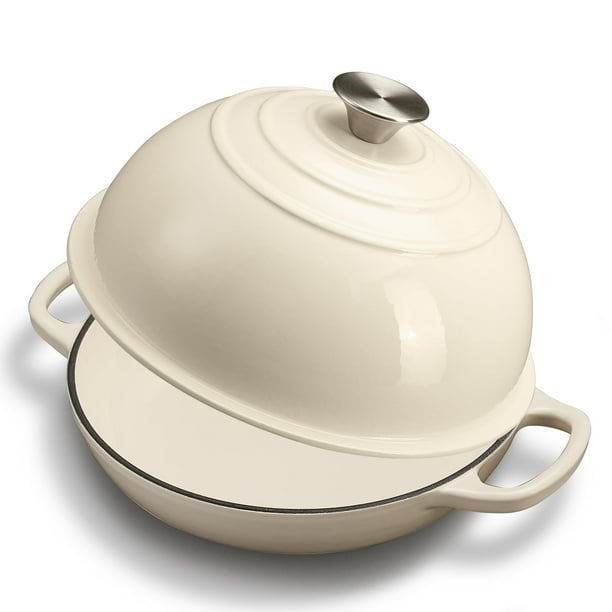 Horno holandés FLAVORIX para hornear pan de masa madre de hierro fundido esmaltado de 6 litros