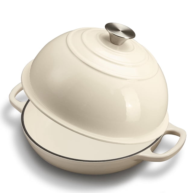 Horno holandés FLAVORIX para hornear pan de masa madre de hierro fundido esmaltado de 6 litros