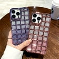 thumbnail image 2 of Case for iPhone 14 Pro Max Glitter Phone Case 3D Wave Lattice Luxury Plating Aesthetic Cute Gradient Twinkle Bling Sparkle Design for iPhone 14 Pro Max Women Girl Men 6.7'' Purple, 2 of 13