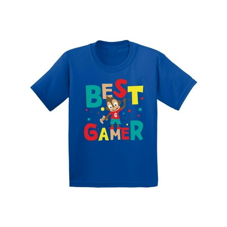 Awkward Styles Best Gamer Youth Shirt Birthday Gifts Best Gamer Tshirts for Boys Themed Birthday Party Boy Video Game Shirt Funny Monkey Shirts for Kids Cute Boys Gifts Gaming (Best Screen Size For Gaming)