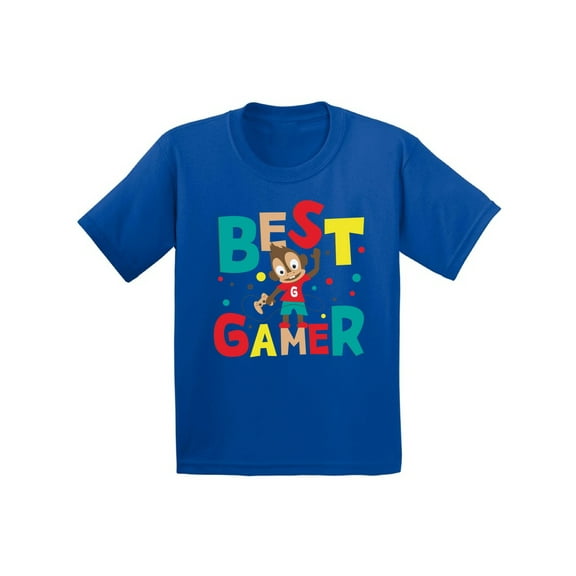 Awkward Styles Best Gamer Youth Shirt Birthday Gifts Best Gamer Tshirts for Boys Themed Birthday Party Boy Video Game Shirt Funny Monkey Shirts for Kids Cute Boys Gifts Gaming Tshirt