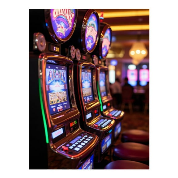 Diamond Art Kits for Adults, Slot Machines Casino Night Lights 5D Diamond Painting Kits for Adults Beginners, DIY Full Drill Diamond Painting, Gem Art and Crafts 12x16