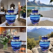 Everlight Memorials Aurora Borealis Adult Large Cremation Urn for Human Ashes – With Velvet Bag