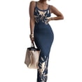 thumbnail image 3 of Women'S Summer Long Dress Casual Slip Slim Sleeveless Bodycon Maxi Dresses Dark Blue M, 3 of 7