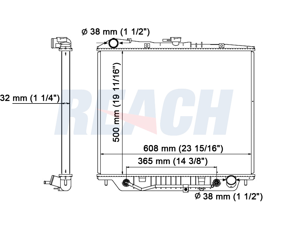 REACH Radiator 41-1302 for 99-96 Acura SLX; 02-92 Isuzu Trooper