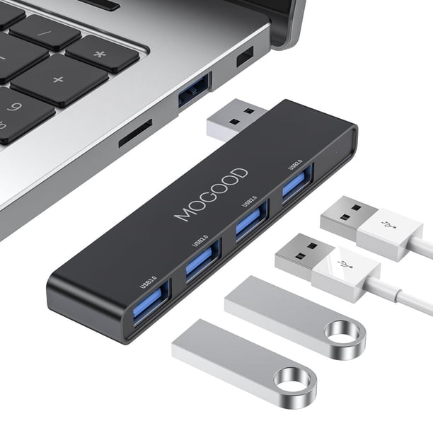 Divisor USB MOGOOD para Portátil Adaptador Multipuerto Expansor de Puerto USB 3.0 para Computadora