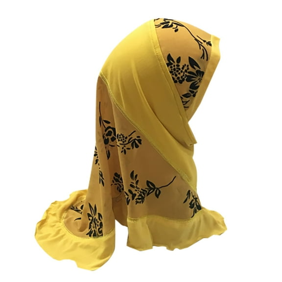 Prolriy Hijab for Women Muslim Kids Girls Hijab Headscarf Flower Scarf Full Cover Wrap Cover Scarf for Women