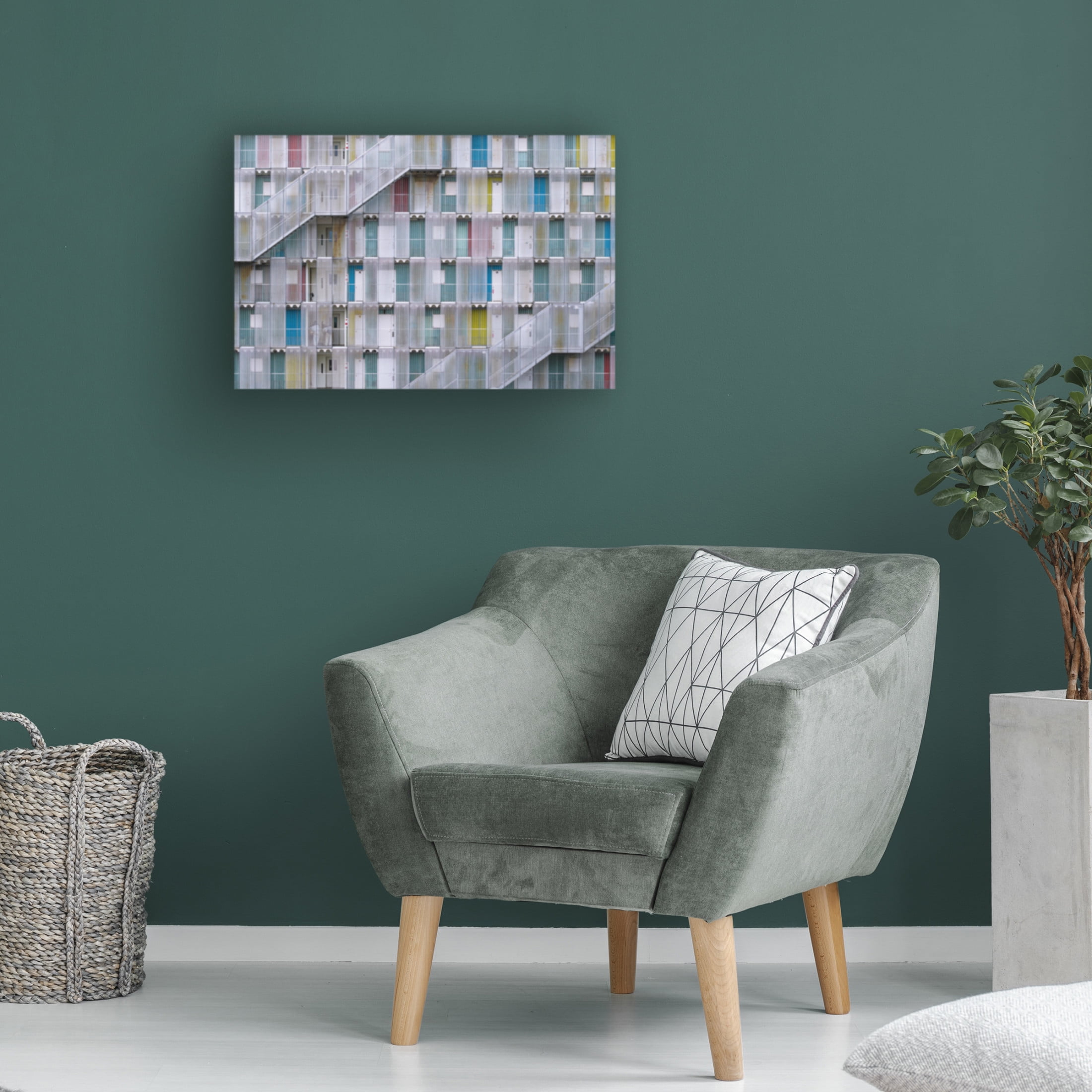 Canvas Wall Art - Takeshi Mitamura 'Pastel Color Doors' Wall Art for Living Room, Bedroom, or Office Décor by Trademark Fine Art - 32 x 22 Inches
