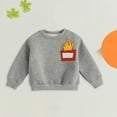 thumbnail image 5 of Mercatoo Toddler Baby Girl Boy French Fries Print Crewneck Sweatshirt Pullover Tops Cute Fall Winter Long Sleeve Clothes, 5 of 6