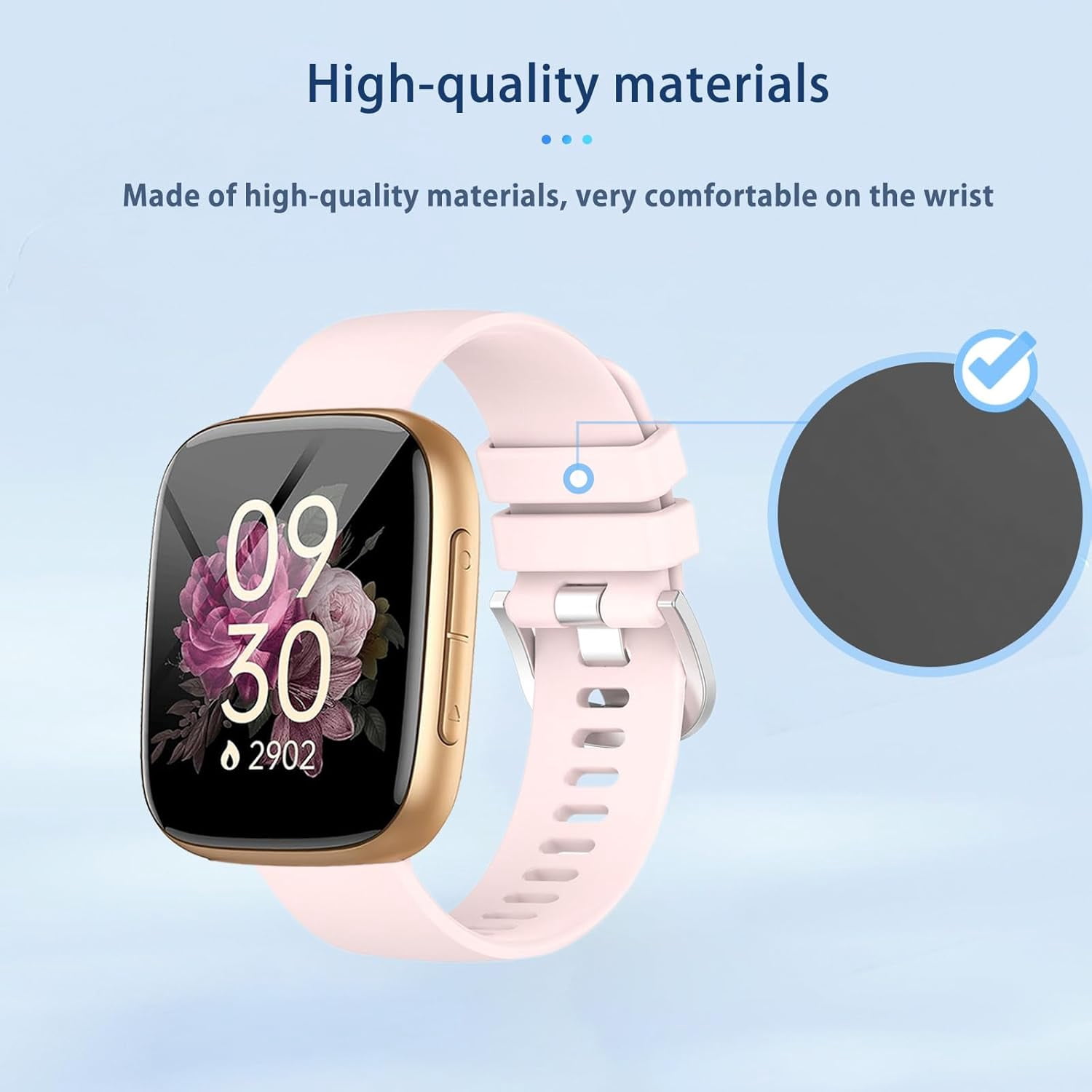 CRKMGS-Band for Quican/Tensky GTX20, SmartWatch Replacement Band,Soft Silicone Strap,SmartWatch Accessories,Replacement Strap for Quican GTX20 Smart Watch(Pink)