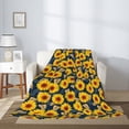 thumbnail image 2 of Sigee Sunflowers for Flannel Blanket - Ultra-Soft, Warm and Cozy, Perfect for Couch, Bed, or Travel-50"x40", 2 of 6
