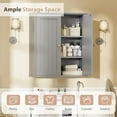 thumbnail image 6 of Walsunny Bathroom Medicine Cabinet Wall Mount with 2 Doors and 2 Shelves, Small Bathroom Cabinet Wooden Storage Cabinet Over Toilet Restroom Laundry Room Kitchen, Grey, 6 of 6