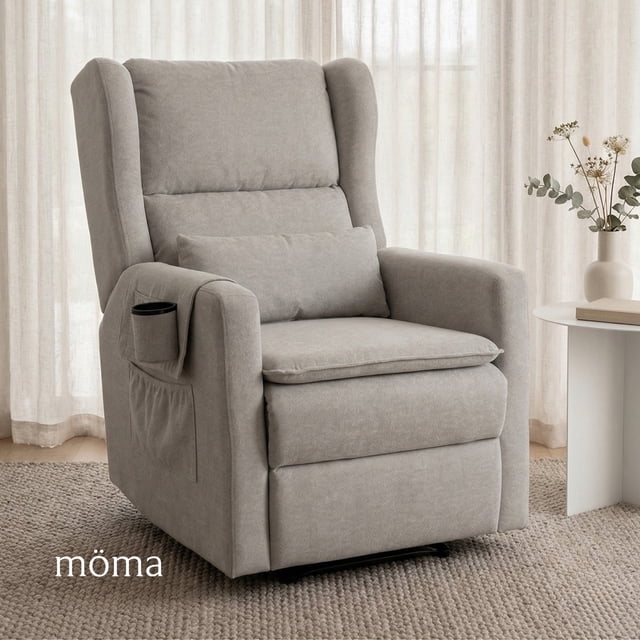 Sillon Reclinable Giratorio Con Mecedora Möma Nido Gris Claro