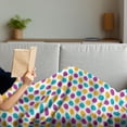 thumbnail image 3 of Polka Dot Soft Flannel Fleece Throw Blanket, Retro Design Circular Rounds on Plain Backdrop, Cozy Plush for Indoor and Outdoor Use, 60" x 80", Multicolor, by Ambesonne, 3 of 5