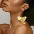 thumbnail image 2 of 2Pair Vintage Ginkgo Leaf Ear Hooks Gold Leaf Texture Pendant Earrings, 2 of 5